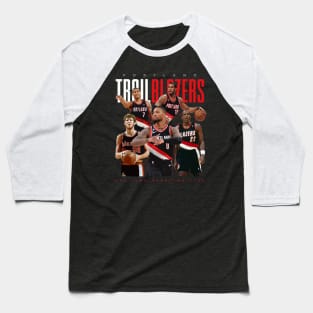 Portland Trail Blazers All Time Starting Five Baseball T-Shirt